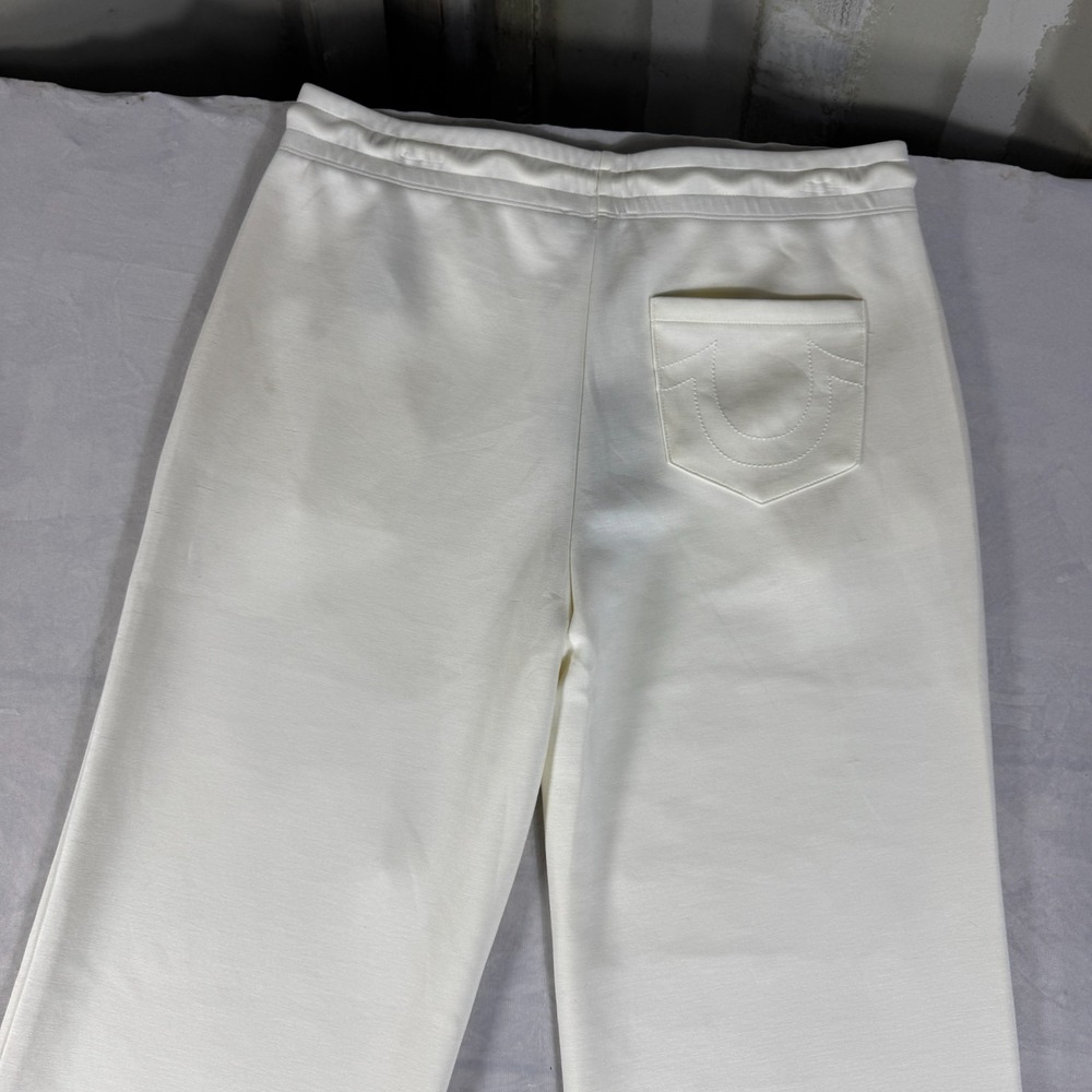 NWT True Religion Mens Sweatpants Off-White Straight Leg Comfy Relaxed Fit Large - Picture 4 of 16